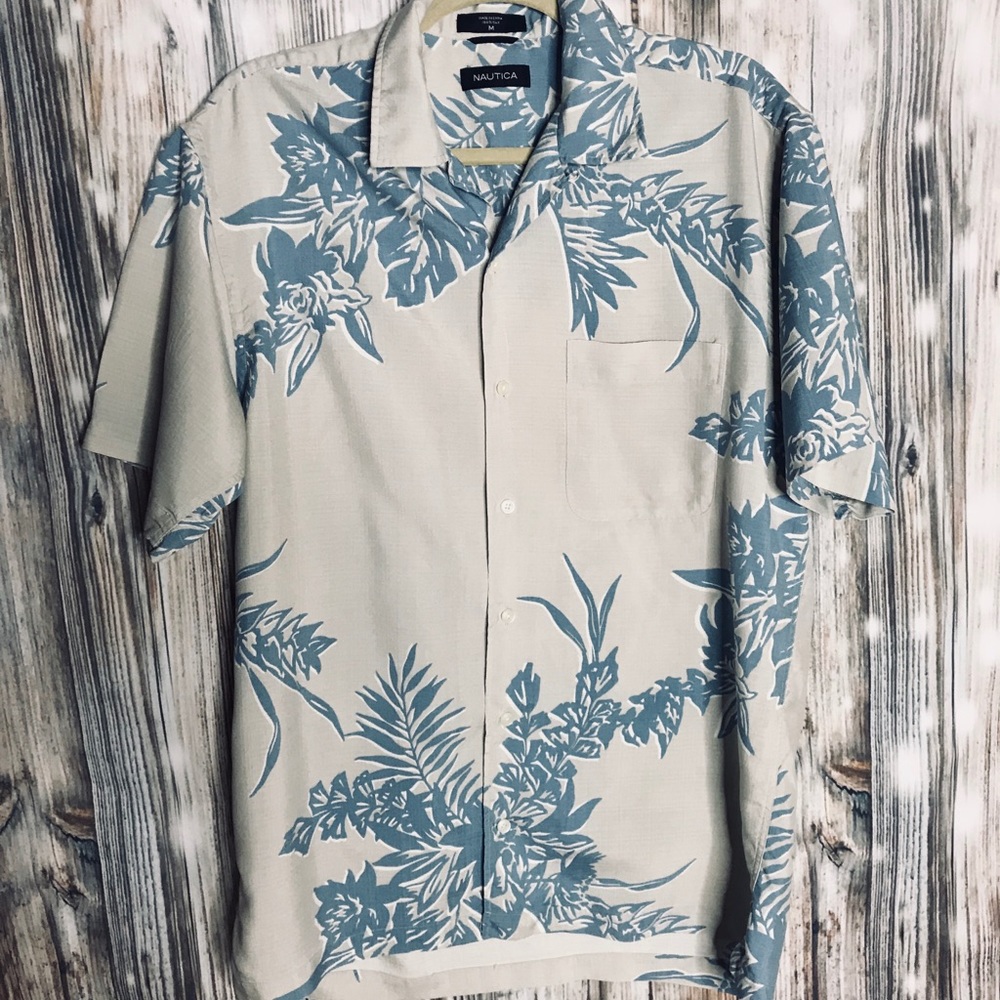 Men’s 100% silk Nautica button down